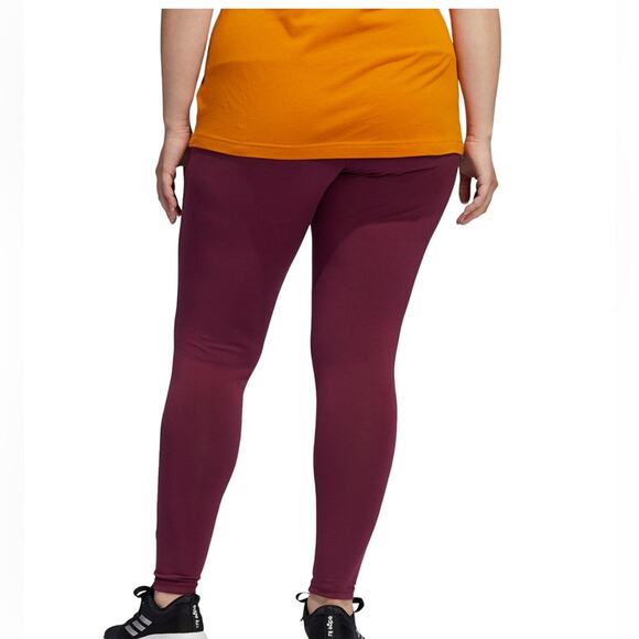 NWT Adidas Plus Size Athletic Leggings Ankle Length Gold Metallic Accent 3X - Picture 2 of 4